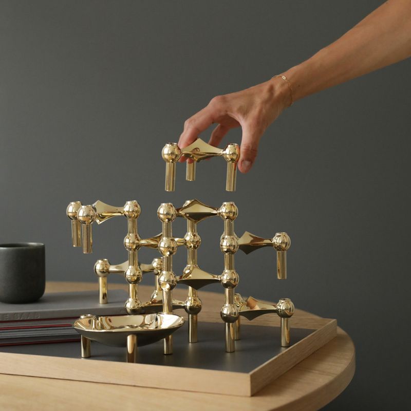 STOFF Nagel Candle Holder 3 - Brass