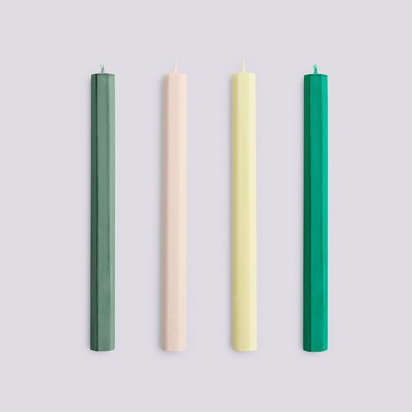 Hovedbilde Hexagon Candle Greens and Whites Set of 4