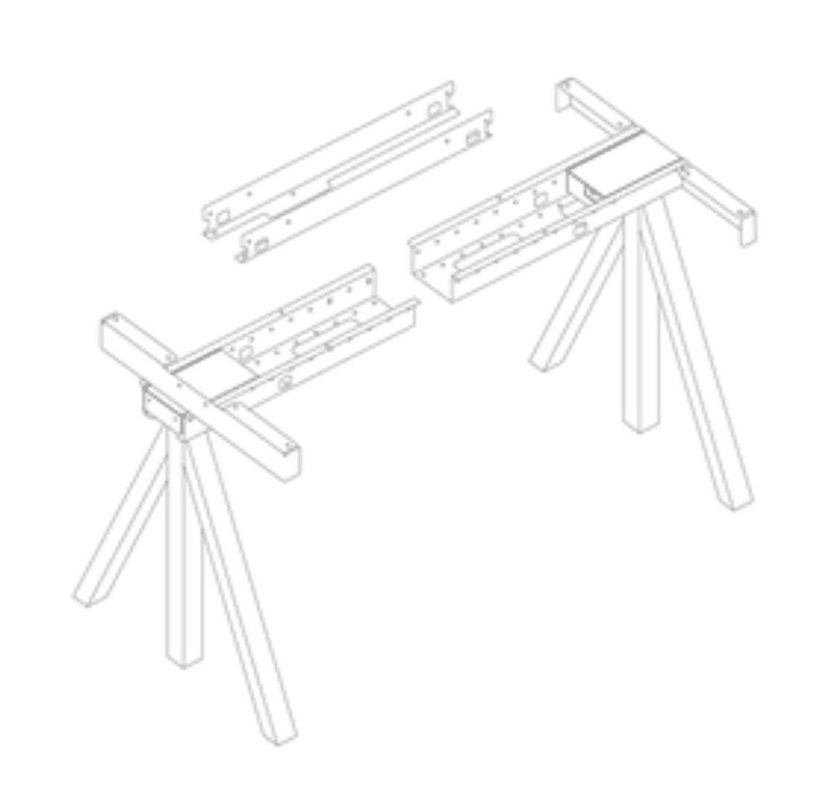 Height adjustable table frame