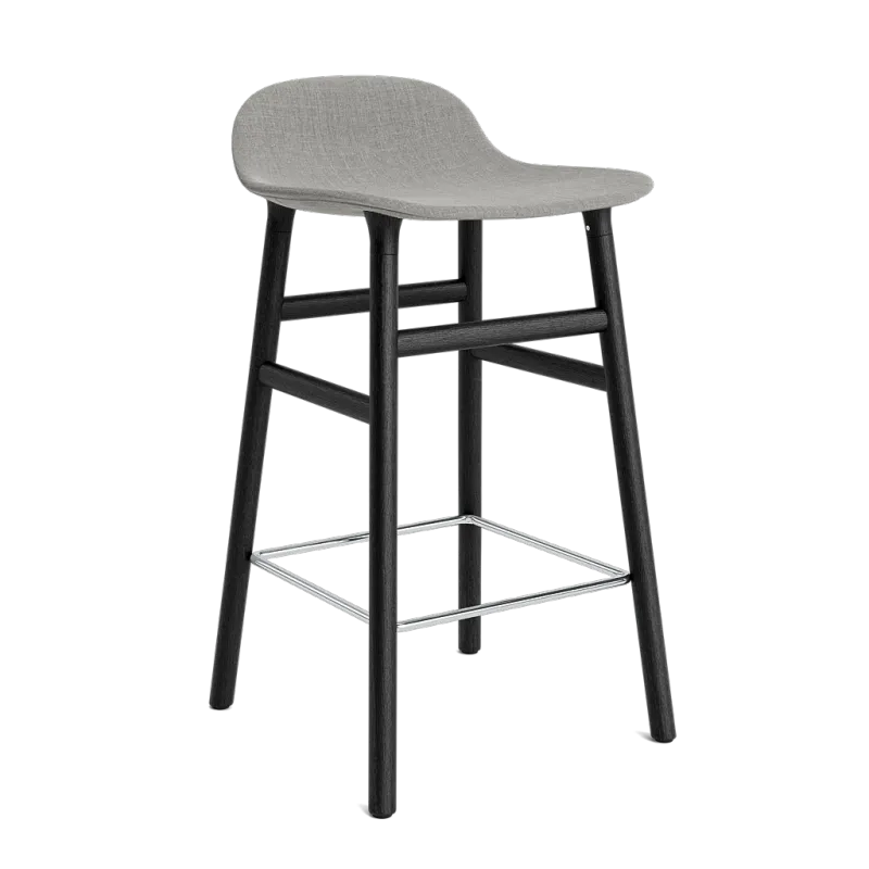 Form Barstool 65 cm Black Oak Full Upholstery