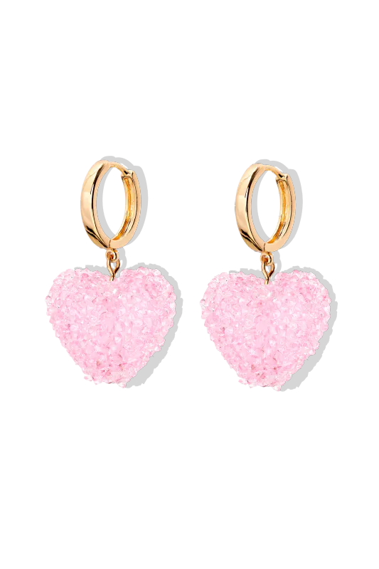 Jelly Heart Hoops - Baby Pink