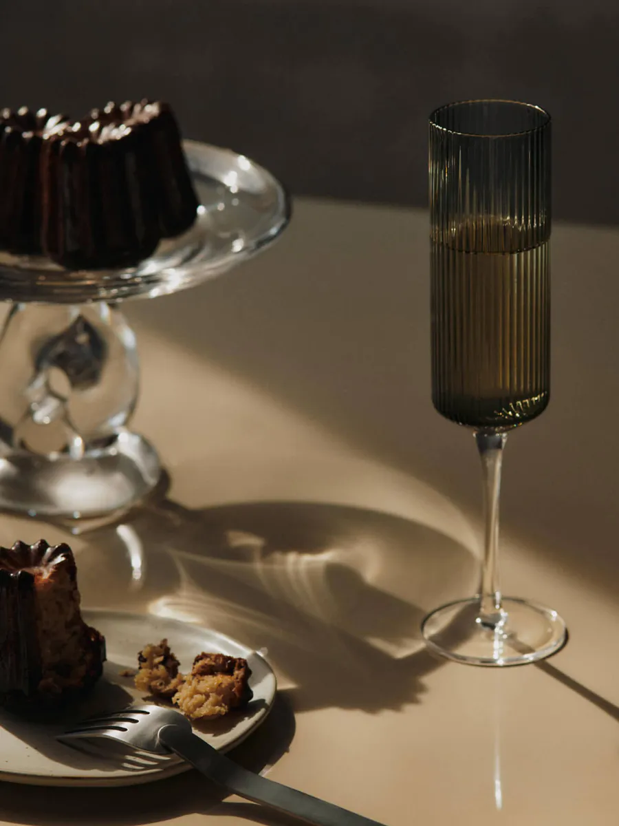Ripple Champagne Flutes - Smoked (Set of 2)