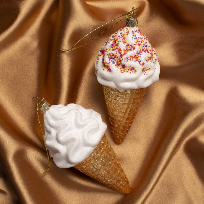 Hovedbilde Ornament glass multicolor ice cream w/sprinkles ...