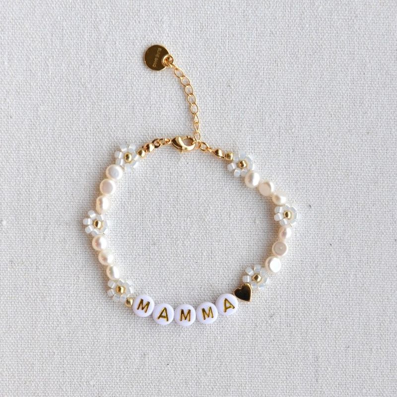 Mamma blomsterarmbånd - krem