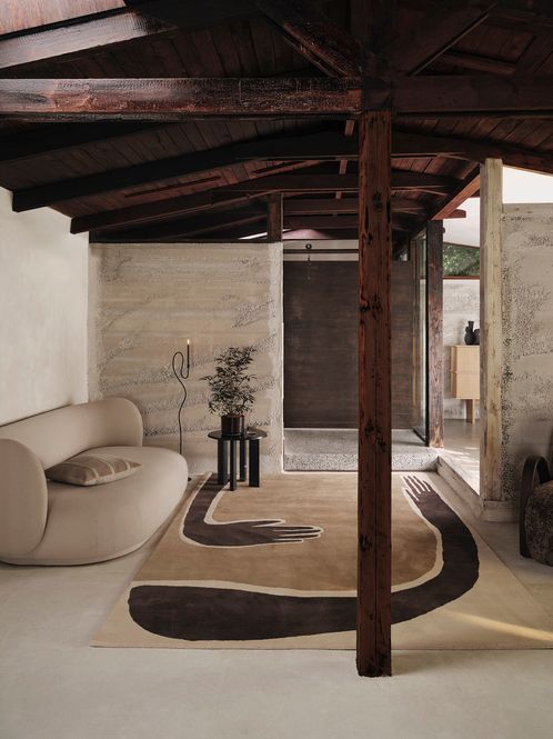 Hovedbilde Pose Tufted Rug - Dark Coffe/Offwhite