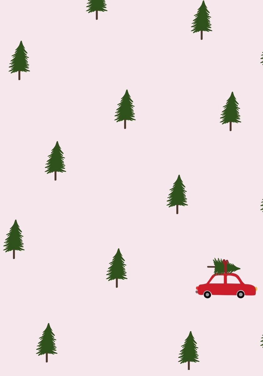 Kort - Car with Christmas Tree