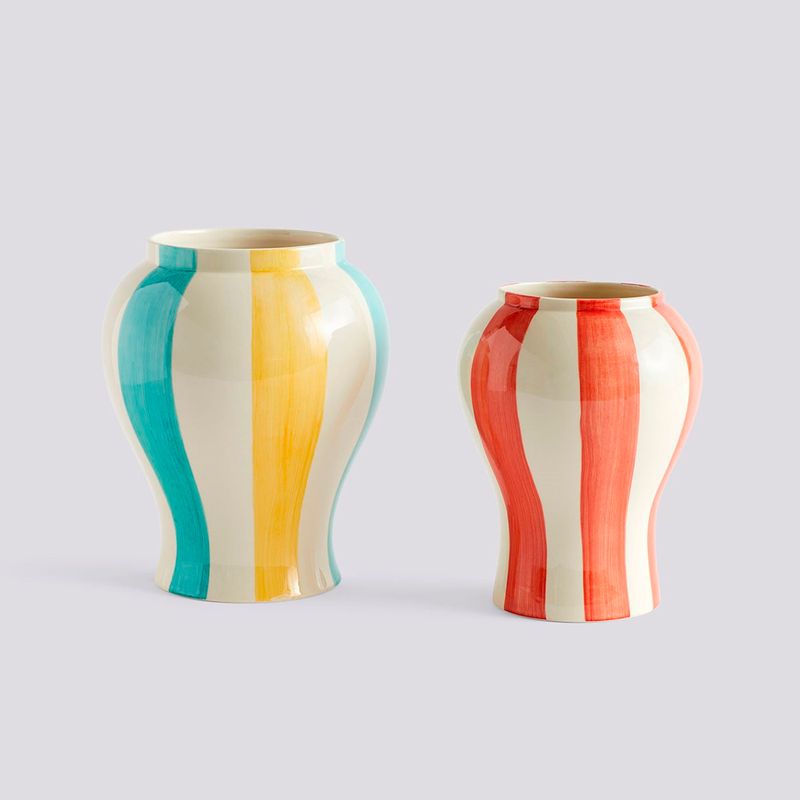 Sobremesa Stripe Vase Small Red