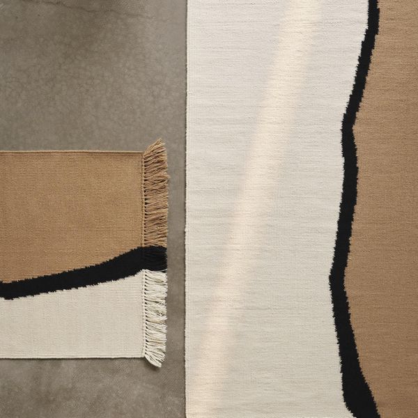 Hovedbilde Soil Kelim Rug - Dark Sand/Off-white