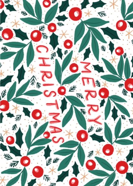Hovedbilde Kort - Merry Christmas Holly